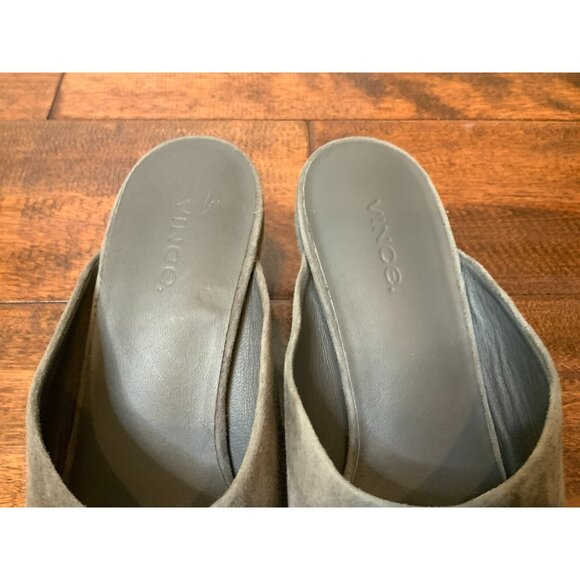 Vince Gray Suede Square Toe Wedge Low Heels, Size 8 US | 38 EUR - Picture 4 of 8